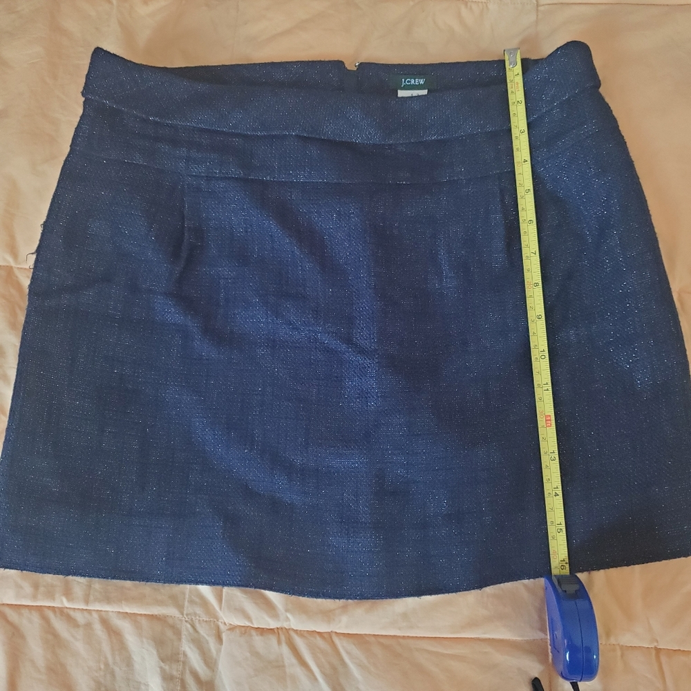 Navy & Silver J. Crew Skirt - read note on length! - Picture 3 of 6